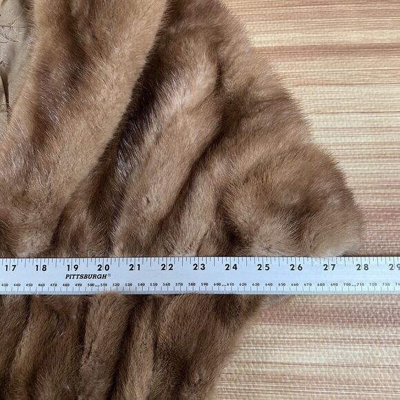 Vintage Genuine BROWN MINK FUR Cape Coat Shawl Wrap Stole ~ Evening or Casual - Picture 10 of 11